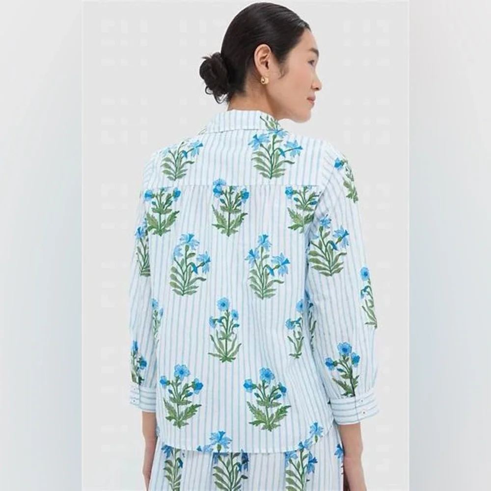 Pink City Prints Lily Stripe Alba Shirt - Small - Picture 5 of 9